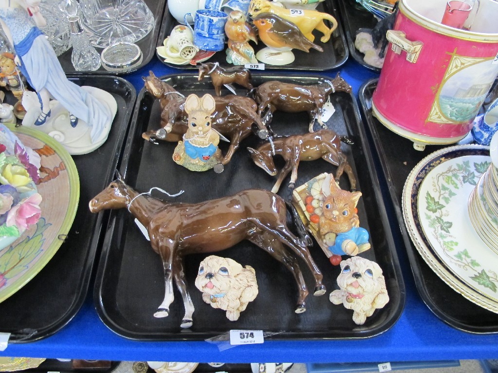 Appraisal: Five Beswick figures of horses and four Pendelfin figures