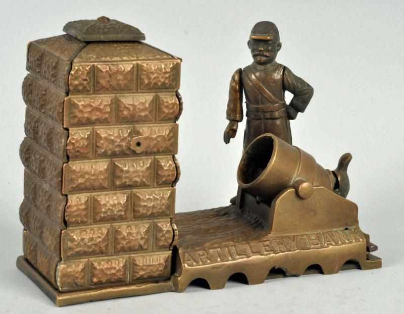 Appraisal: Cast Iron Artillery Pattern Mechanical Bank Manufactured by J E