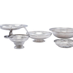 Appraisal: Five American Silver Bowls and Compotes th Century by various