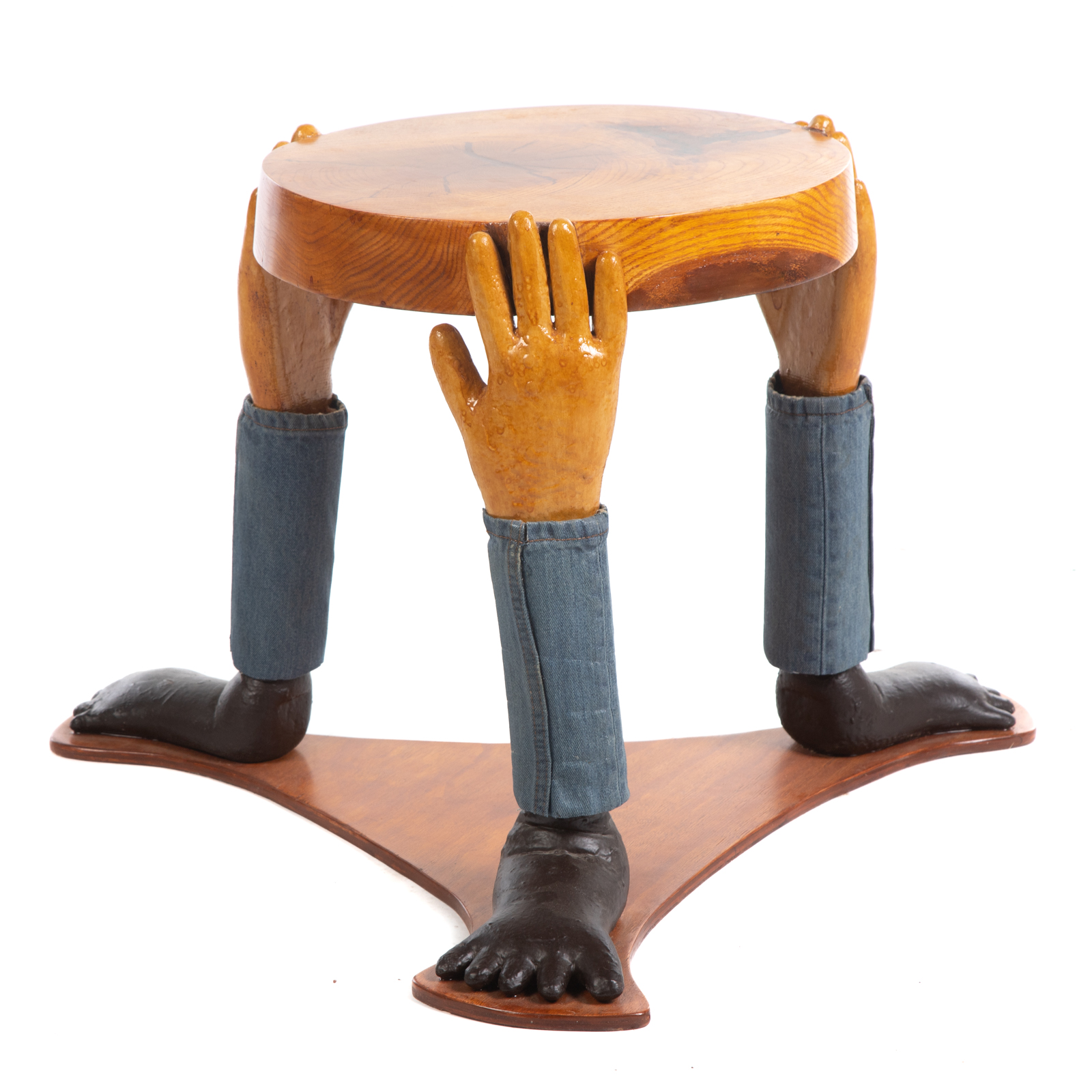 Appraisal: CUSTOM HANDS FEET TABLE st century hand crafted by Junker-Freudenreich