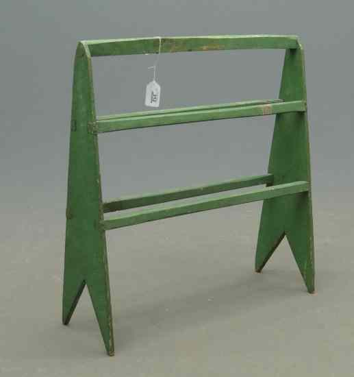 Appraisal: Early rack in green paint '' W '' Ht