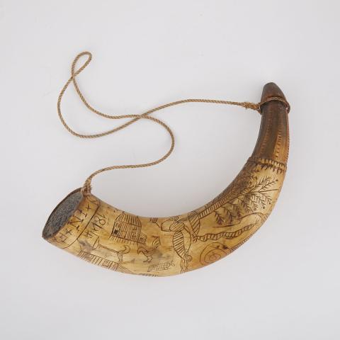 Appraisal: Scrimshaw Powder Horn inscribed Richard May and with further inscriptions