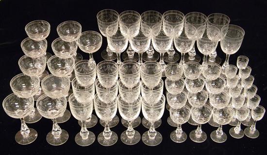 Appraisal: Late th C Kosta and Boda clear cut stemware fifty