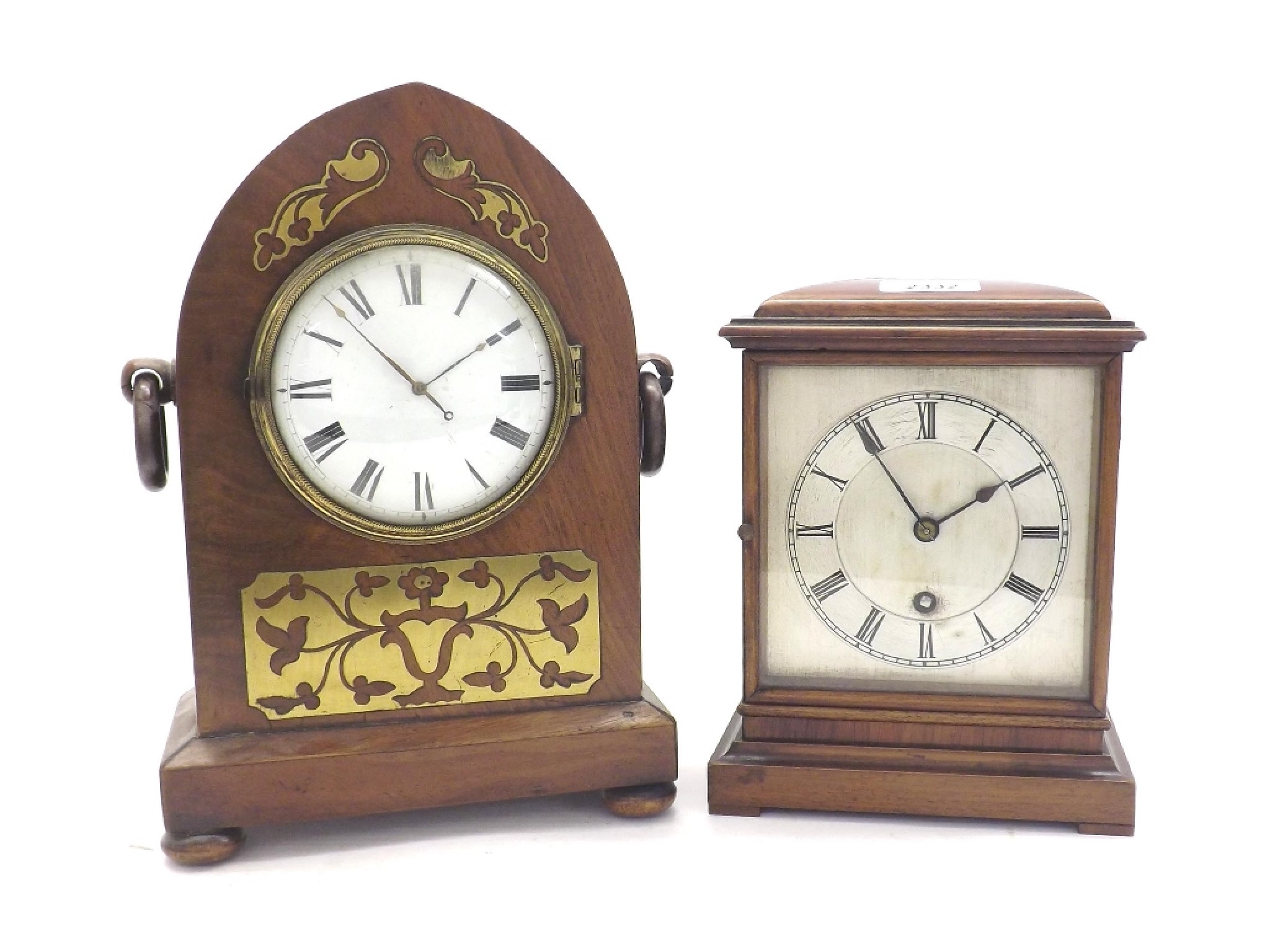 Appraisal: Small rosewood mantel timepiece with W H movement high pendulum