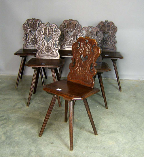 Appraisal: Set of Italian carved dining chairs