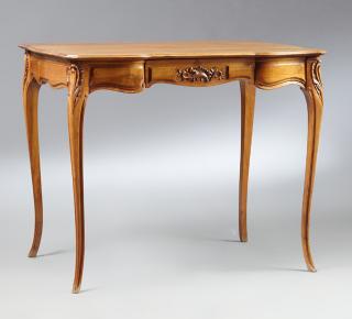 Appraisal: French Louis XV Style Carved Walnut Writing Table early th