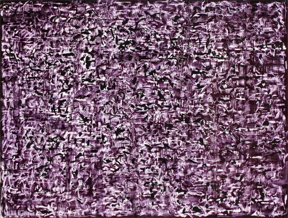 Appraisal: BRAD WRIGHT TH ST CENTURY PURPLE ABSTRACT color print on