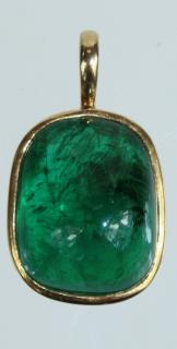 Appraisal: Karat Yellow Gold Emerald Pendant Karat Yellow Gold Emerald Pendant