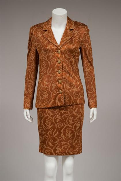 Appraisal: Two St John Couture suits One in copper brocade and