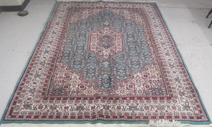 Appraisal: HAND KNOTTED ORIENTAL CARPET Indo-Bijar overall Herati floral design on