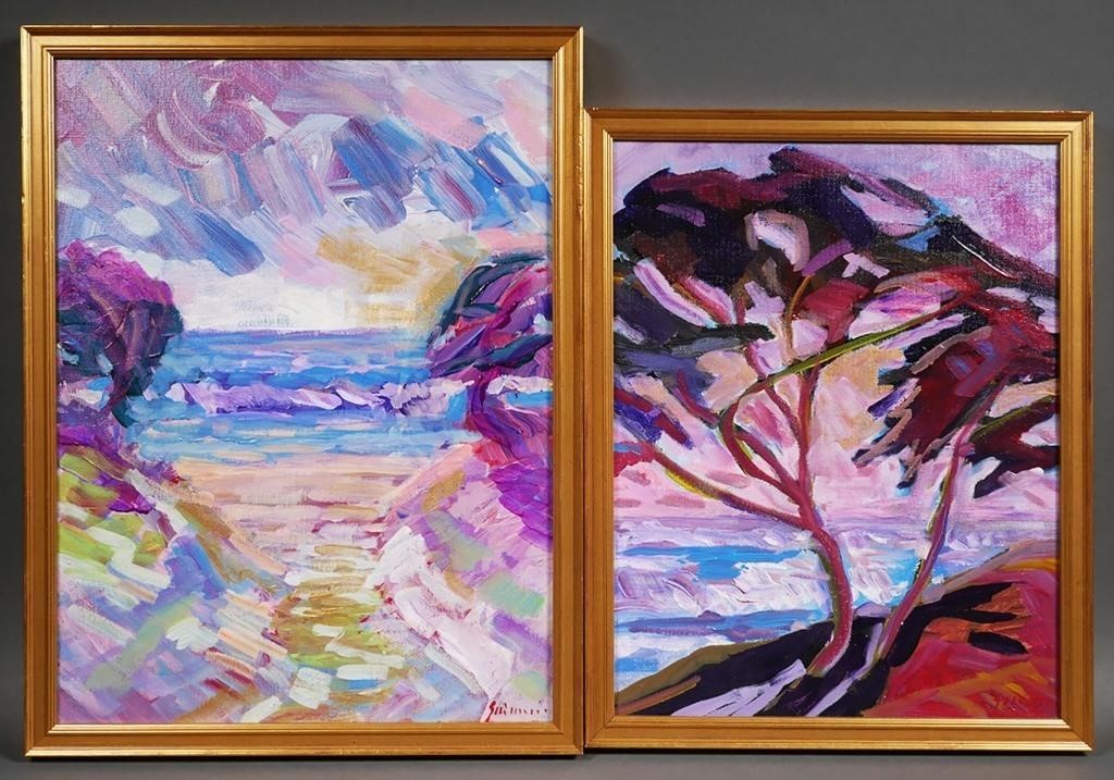 Appraisal: Pair of oil on canvas board paintings by Juan Guzman-Maldonado