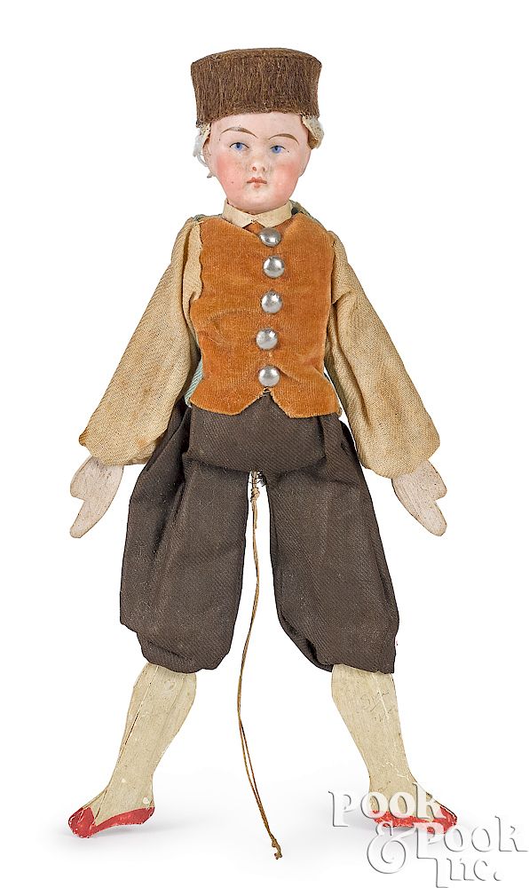 Appraisal: Bisque head jumping jack doll Bisque head jumping jack doll