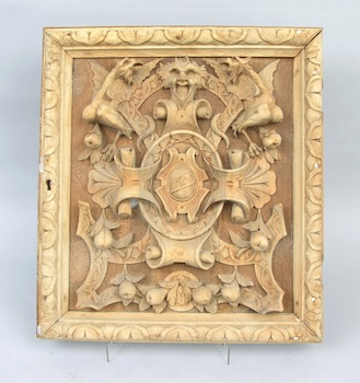 Appraisal: An Applied and Carved Wood Unfinished Door Panel With a