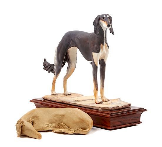 Appraisal: Two Saluki Figures Width of wider inches Two Saluki Figures