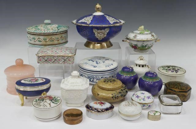 Appraisal: lot Collection of decorative lidded boxes and other small tableware