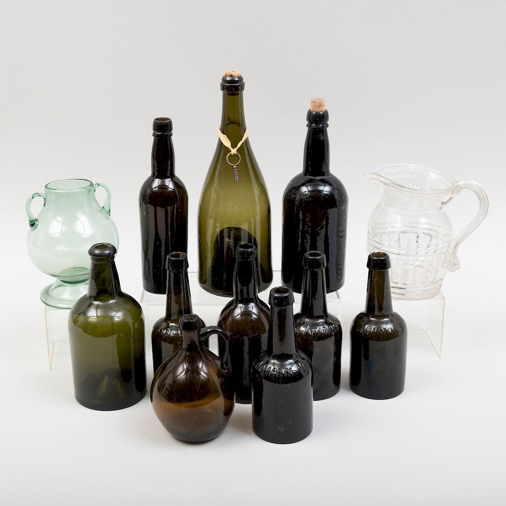 Appraisal: Group of Twelve Glass Vessels Comprising A pitcher A two