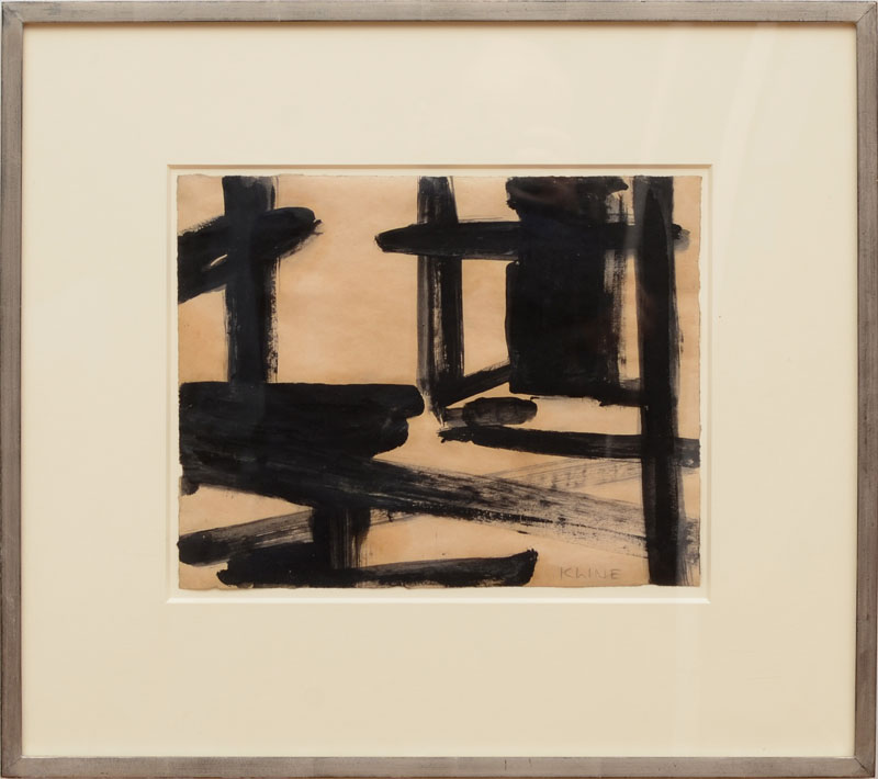 Appraisal: FRANZ KLINE - UNTITLED Oil on paper signed 'Kline' lower