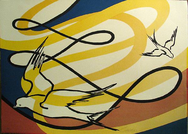 Appraisal: Alexander Calder Birds in Flight Color lithograph printed on wove