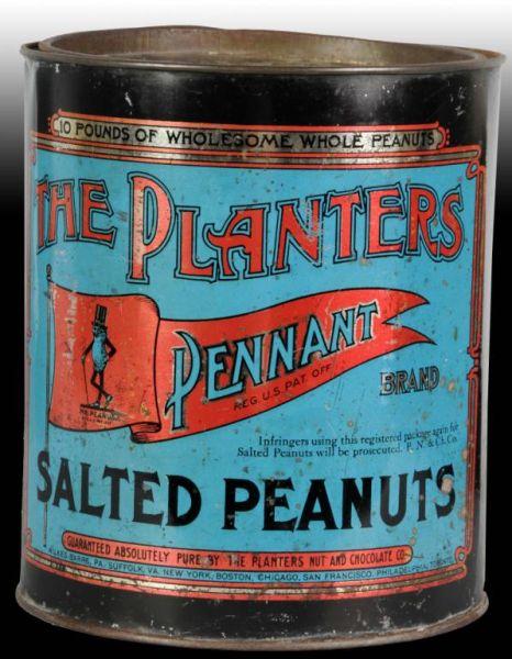 Appraisal: Large Planters Peanut Counter Tin Description Respectable example with decent