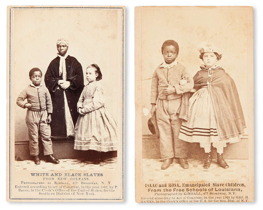 Appraisal: SLAVERY AND ABOLITION--PHOTOGRAPHY FREEDMEN'S BUREAU Isaac and Rosa Emancipated Slave