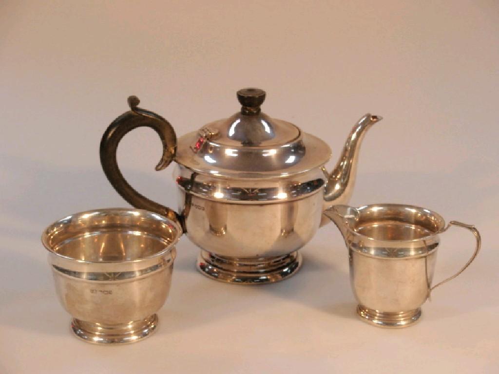 Appraisal: A George VI silver tea set of circular form by