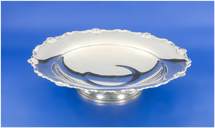 Appraisal: Round Silver Footed Fruit Bowl with scroll border Diameter Inches