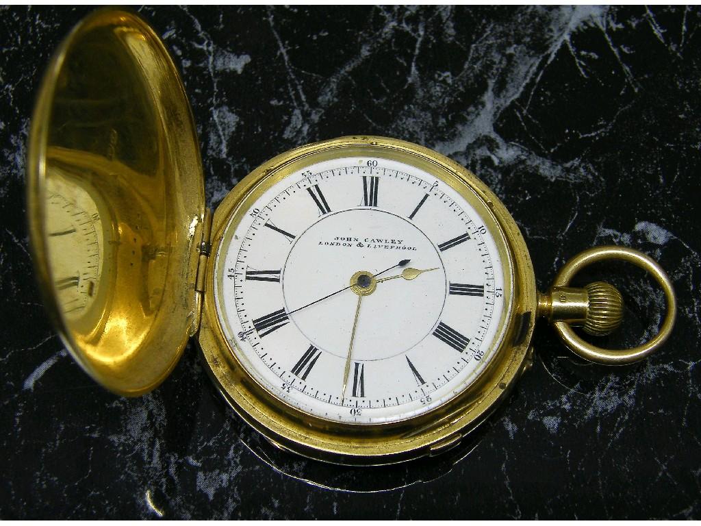 Appraisal: ct hunter lever chronograph pocket watch hallmarked Chester the dial