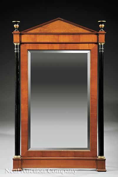 Appraisal: An Empire-Style Mahogany and Ebonized Mirror th c Baker Furniture