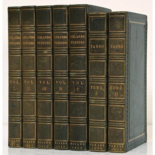 Appraisal: Ariosto Lodovico - Orlando Furioso five volumes engraved portraits straight