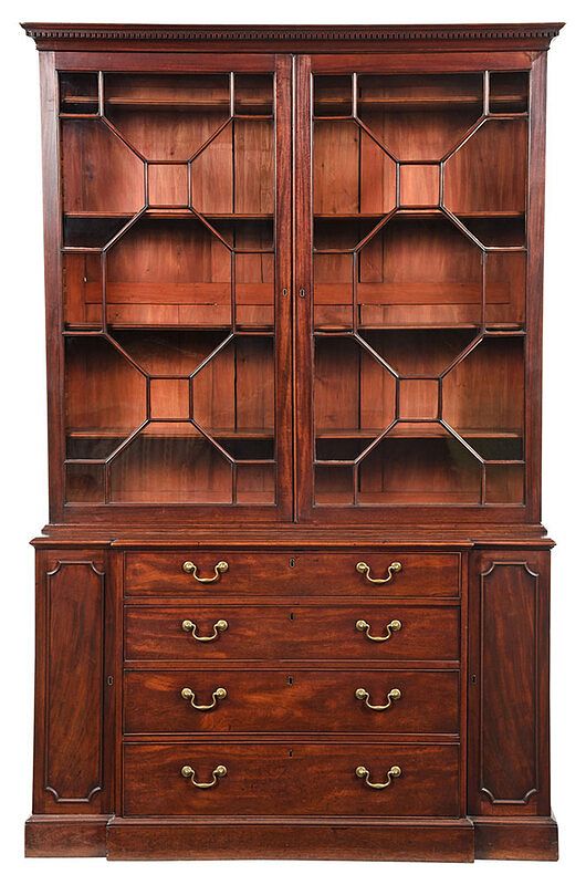 Appraisal: Fine George III Mahogany Bookcase Cabinet British late th century