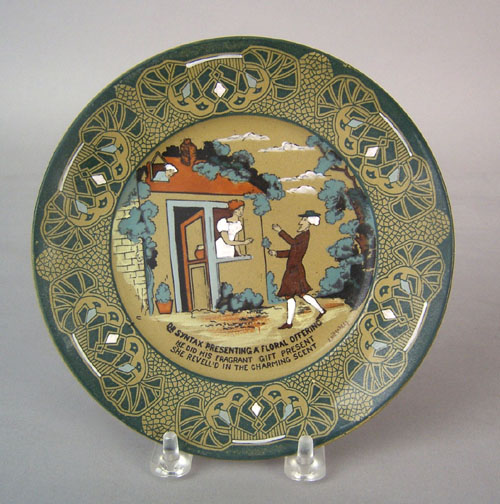 Appraisal: Buffalo pottery Deldare plate Dr Syntax Presenting a Floral Offering