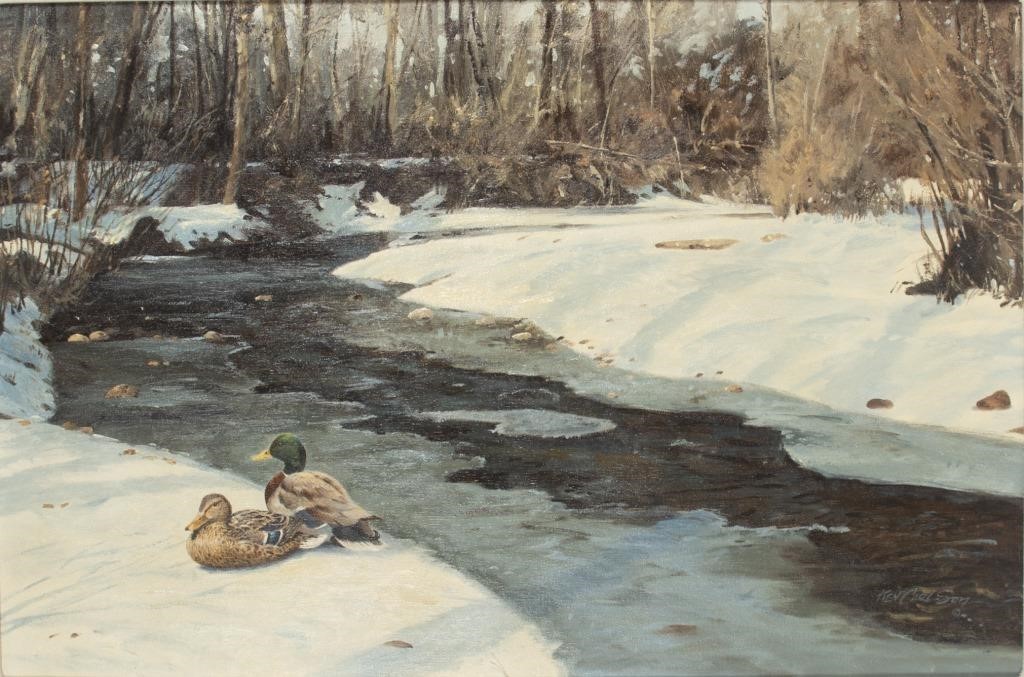 Appraisal: Spring Thaw signed Ken Carlson lower right oil on canvas