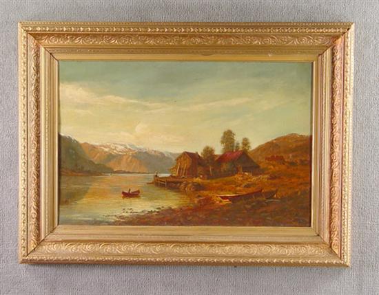 Appraisal: Oil on Canvas Landscape with House th Century Probably British