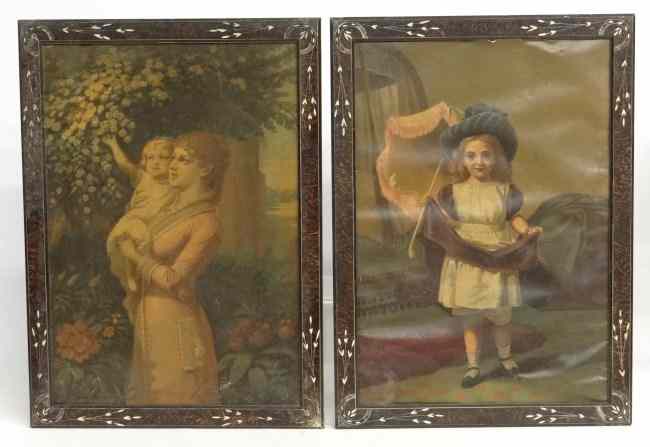 Appraisal: Lot two th c Victorian frames with as found lithos