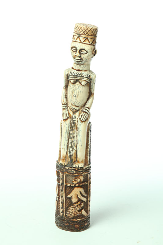 Appraisal: IVORY CARVING Africa late th-early th century Image of a