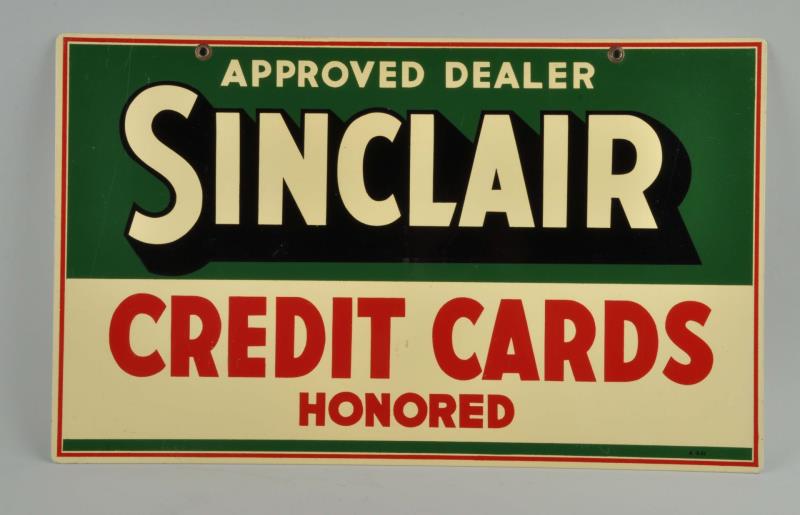 Appraisal: Sinclair Credit Cards Tin Sign This vintage Sinclair credit cards