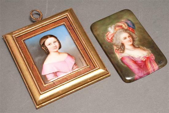 Appraisal: Johann Martin Morganroth German - Miniature on porcelain portrait of