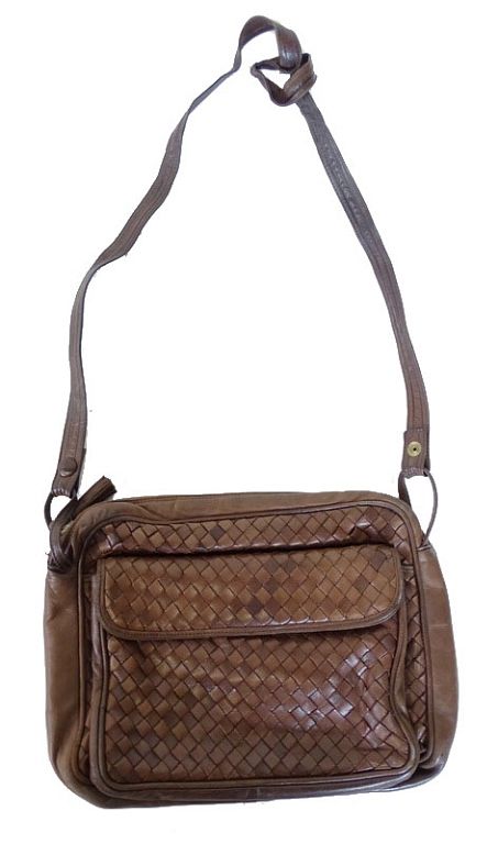 Appraisal: Bottega Veneta leather woven evening bag Bottega Veneta leather woven