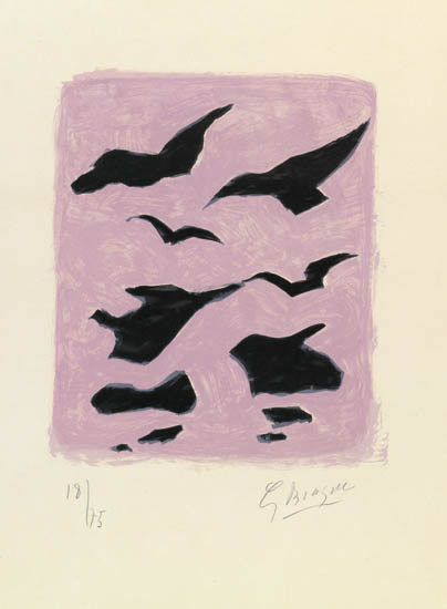 Appraisal: GEORGES BRAQUE Oiseaux Color lithograph x mm x inches full