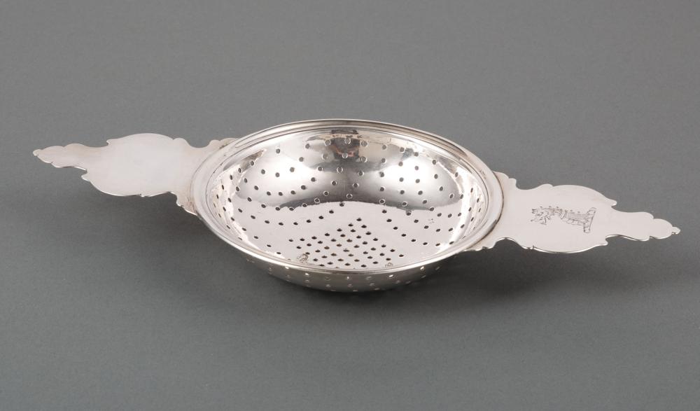 Appraisal: Irish George II Sterling Silver Lemon Strainer Thomas Isaacs Dublin