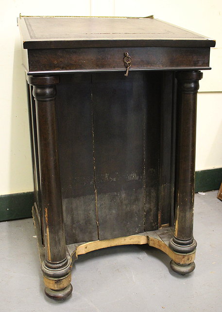 Appraisal: A VICTORIAN MAHOGANY DAVENPORT DESK with pierced galleried top and