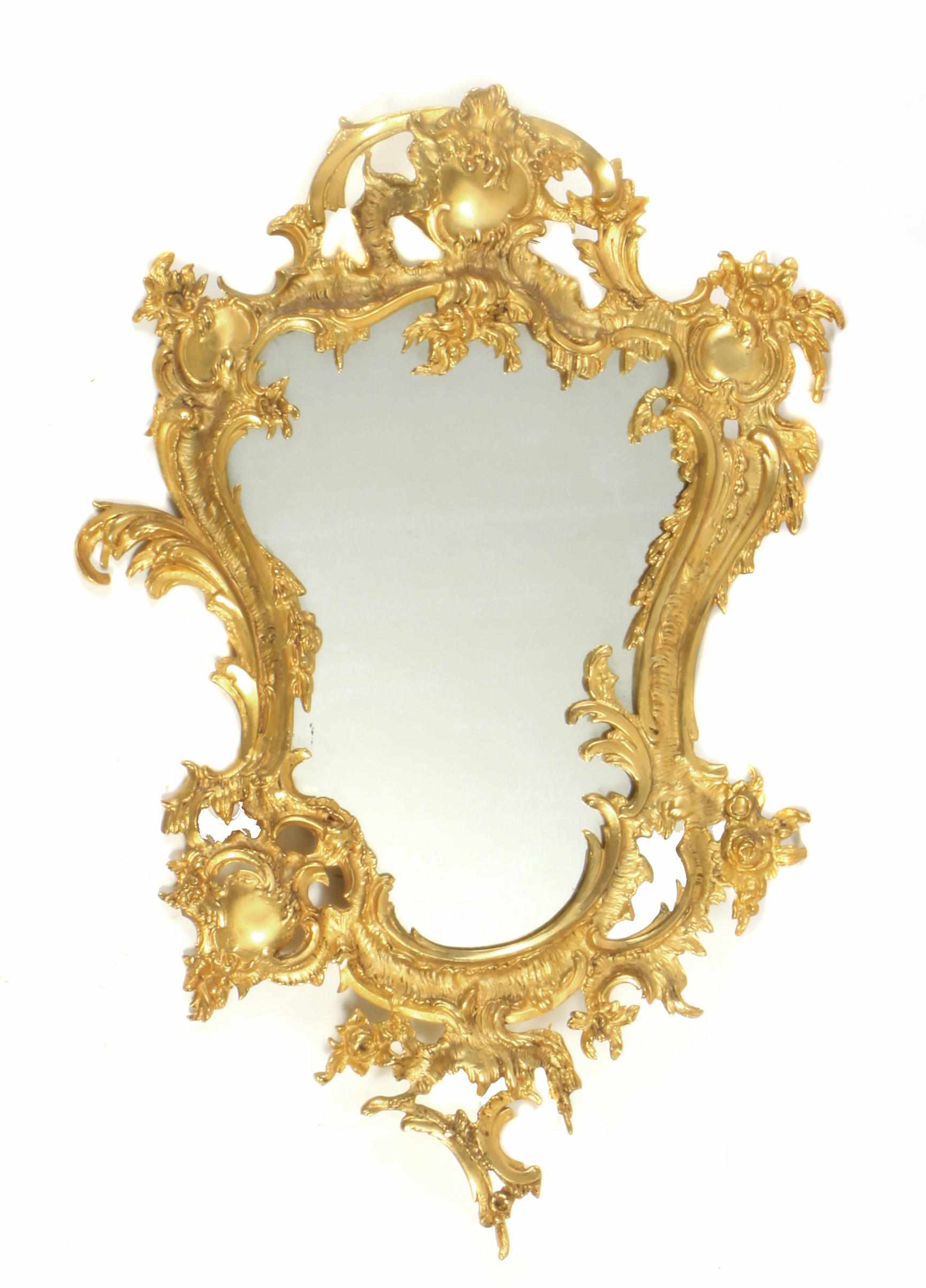 Appraisal: A Rococo style gilt bronze mirror height in width in