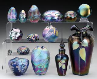 Appraisal: GROUP OF FIFTEEN PIECES OF AMERICAN ART GLASS GROUP OF