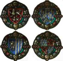 Appraisal: A Set of Four Stained Glass Panes C Early th