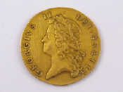 Appraisal: A George II gold two guineas coin intermediate head approx