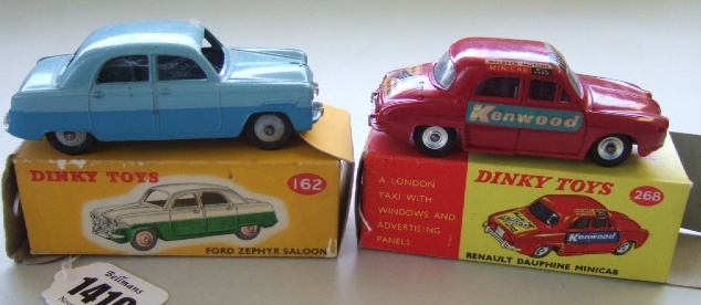 Appraisal: A Dinky Ford Zephur Saloon and a Dinky Renault Dauphine