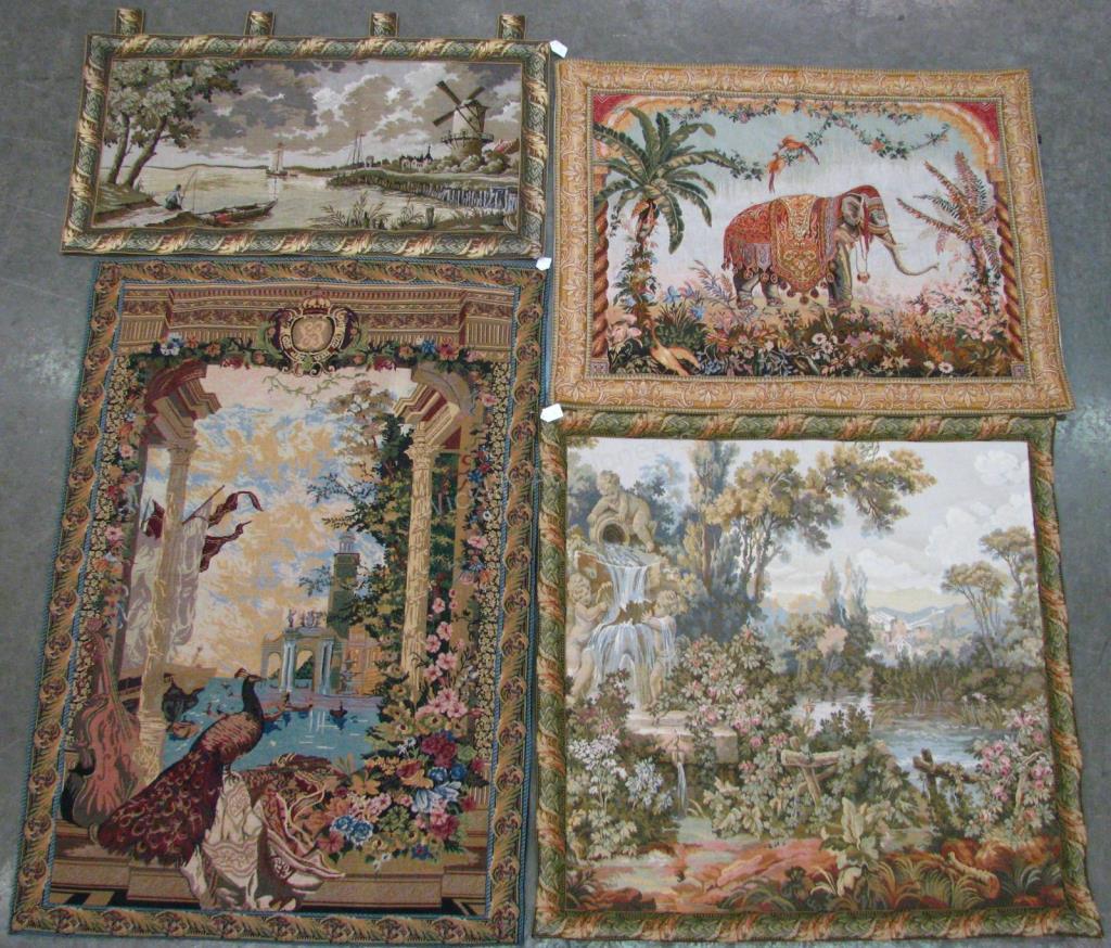 Appraisal: Group of Old World Style Tapestries four total including Goblys