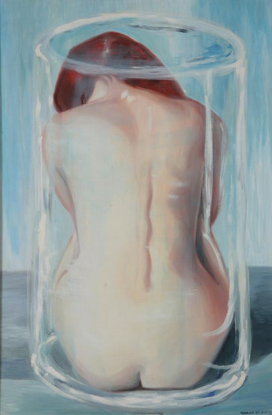 Appraisal: HANNAH GRAUMANN American contemporary NUDE ENCASED IN GLASS signed lower