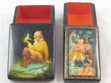 Appraisal: Two Russian lacquered boxes one illustrating the prince and the