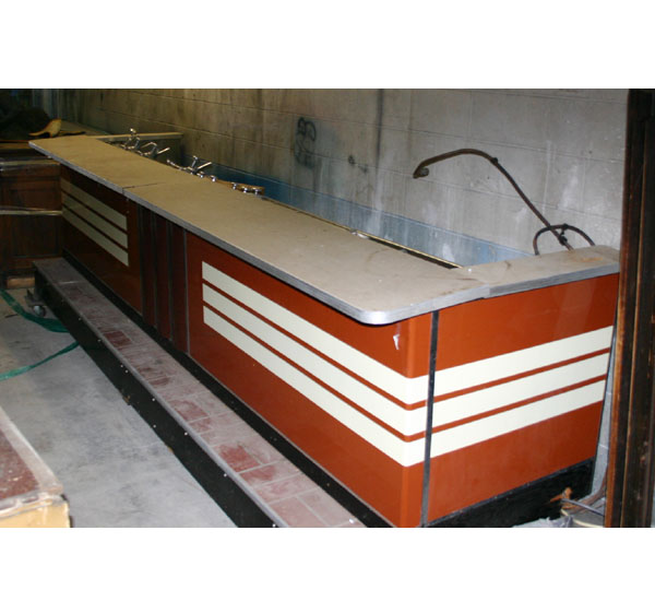 Appraisal: Bastian Blessing Deco soda fountain counter Counter top L x